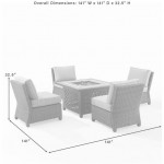 Bradenton 5Pc Outdoor Wicker Conversation Set W/Fire Table Sangria, KO70206WB-SG