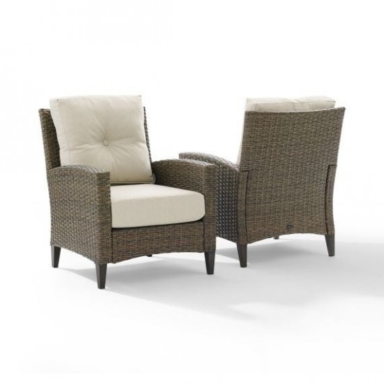 Rockport Outdoor Wicker 2Pc High Back Chair Set- 2 Armchairs