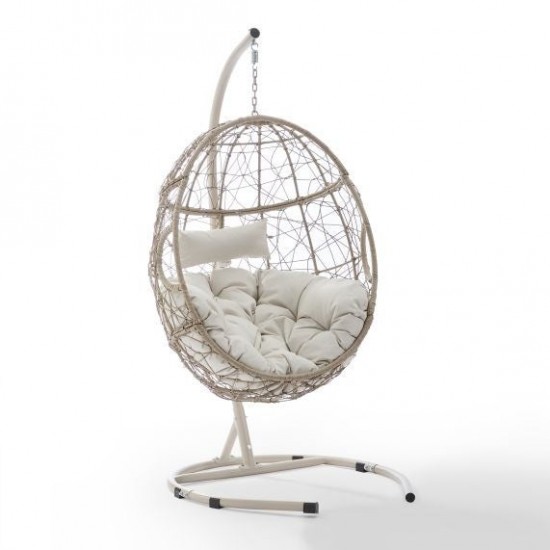 Cleo Indoor/Outdoor Wicker Hanging Egg Chair- Egg Chair & Stand