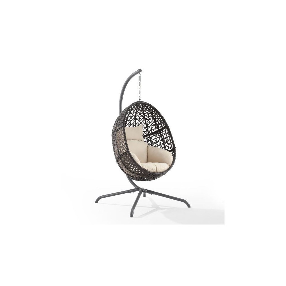 Calliope Indoor/Outdoor Wicker Hanging Egg Chair- Egg Chair & Stand