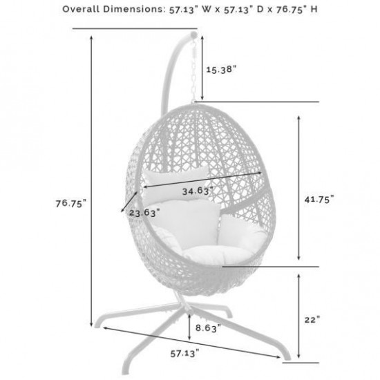 Calliope Indoor/Outdoor Wicker Hanging Egg Chair- Egg Chair & Stand