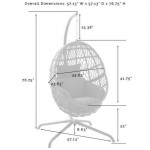Tess Indoor/Outdoor Wicker Hanging Egg Chair Gray/Driftwood - Egg Chair & Stand