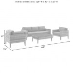 Prescott 5Pc Outdoor Wicker Sofa Set Taupe