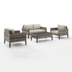 Prescott 4Pc Outdoor Wicker Conversation Set Taupe