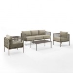 Cali Bay 5Pc Outdoor Wicker And Metal Sofa Set Taupe