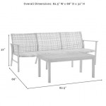 Ridley 2Pc Outdoor Wicker And Metal Sofa Set- Sofa & Coffee Table