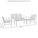 Ridley 4Pc Outdoor Wicker And Metal Conversation Set Distressed Gray