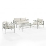 Ashford 4Pc Outdoor Metal Conversation Set Creme