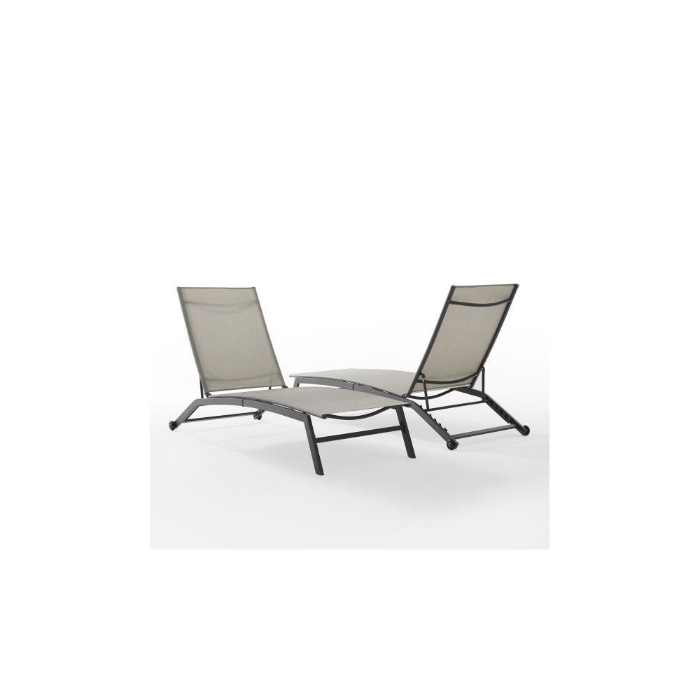 Weaver 2Pc Outdoor Sling Chaise Lounge Set- 2 Lounge Chairs