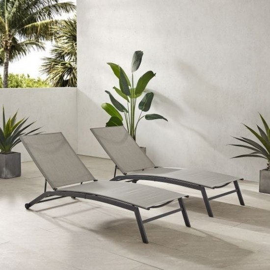 Weaver 2Pc Outdoor Sling Chaise Lounge Set- 2 Lounge Chairs
