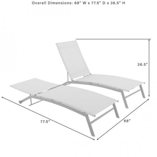 Weaver 2Pc Outdoor Sling Chaise Lounge Set- 2 Lounge Chairs