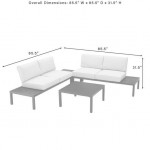 Piermont 4Pc Outdoor Metal Sectional Set Creme