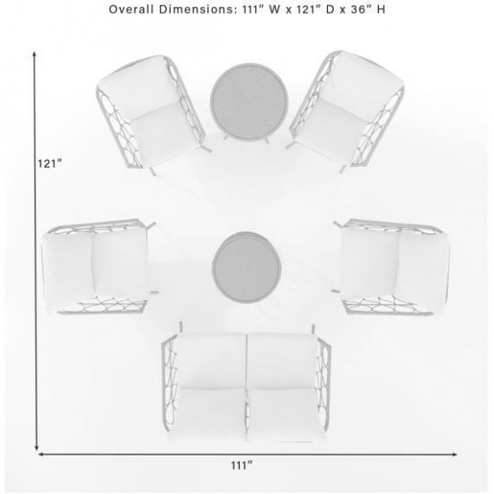 Juniper 7Pc Outdoor Wicker Conversation And Bistro Set Creme