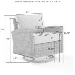 Bradenton Swivel Rocker Chair - Sunbrella White/Weathered Brown