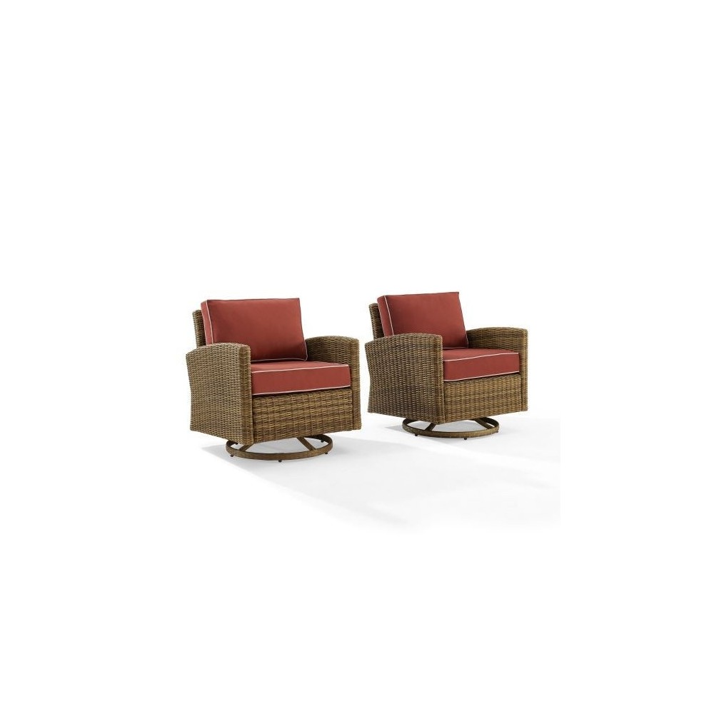 Bradenton 2Pc Outdoor Wicker Swivel Rocker Chair Set Sangria Bradenton 2Pc Outdoor Wicker Swivel Rocker Chair Set Sangria