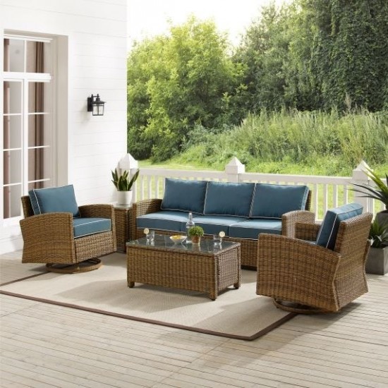 Bradenton 5Pc Swivel Rocker And Sofa Set Navy