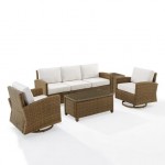 Bradenton 5Pc Swivel Rocker And Sofa Set - Sunbrella White