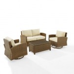 Bradenton 4Pc Swivel Rocker Conversation Set Sand