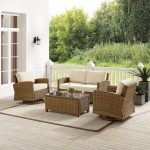 Bradenton 4Pc Swivel Rocker Conversation Set Sand