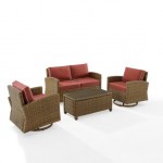 Bradenton 4Pc Swivel Rocker Conversation Set Sangria