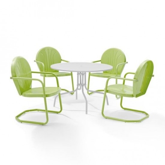 Griffith 5Pc Outdoor Metal Dining Set Key Lime Gloss