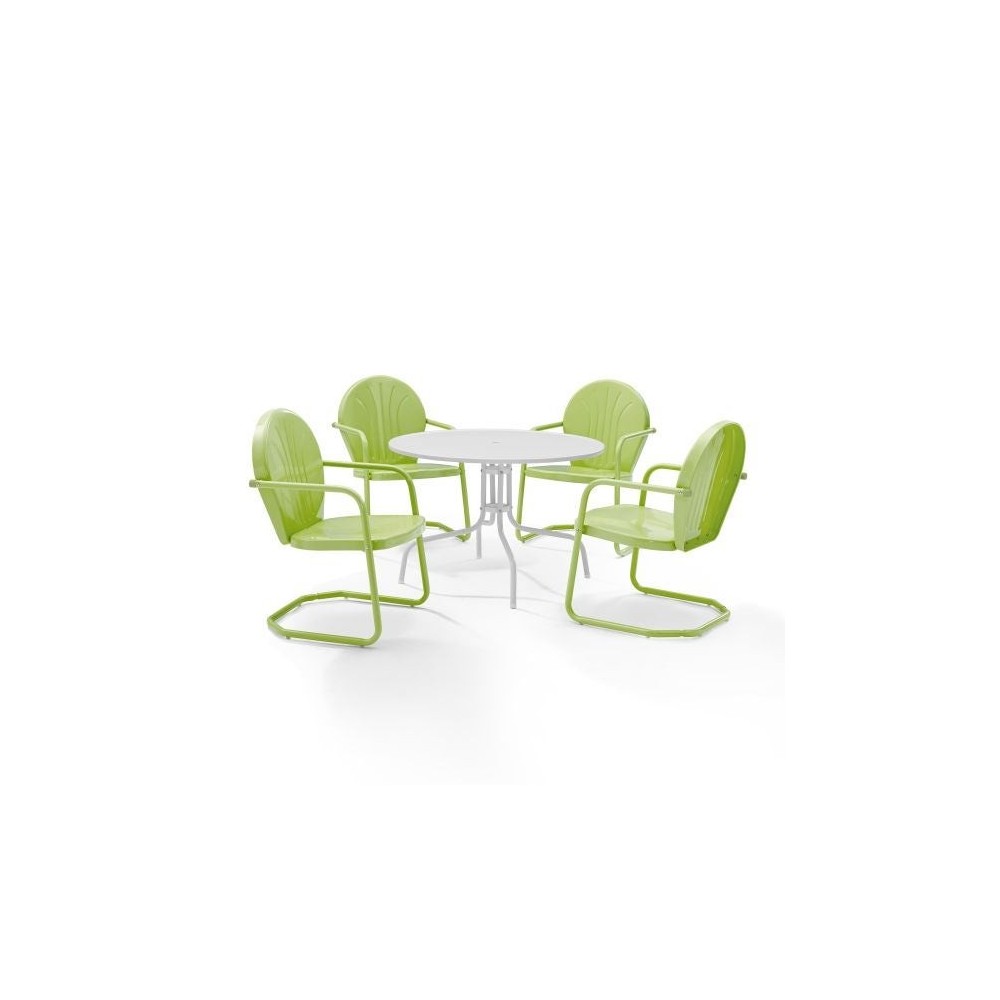 Griffith 5Pc Outdoor Metal Dining Set Key Lime Gloss