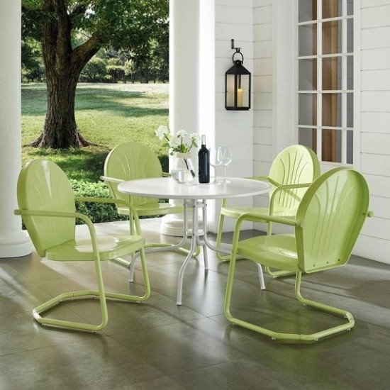 Griffith 5Pc Outdoor Metal Dining Set Key Lime Gloss