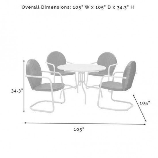 Griffith 5Pc Outdoor Metal Dining Set Key Lime Gloss