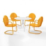 Griffith 5Pc Outdoor Metal Dining Set Tangerine Gloss