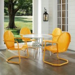 Griffith 5Pc Outdoor Metal Dining Set Tangerine Gloss