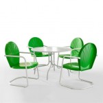 Griffith 5Pc Outdoor Metal Dining Set Kelly Green Gloss