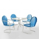 Griffith 5Pc Outdoor Metal Dining Set Sky Blue Gloss