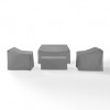 4Pc Furniture Cover Set Gray - Loveseat, 2 Chairs, Coffee