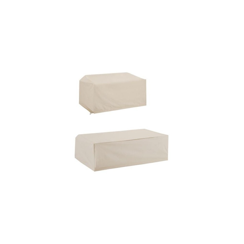 2Pc Furniture Cover Set Tan - Loveseat & Coffee Table 2Pc Furniture Cover Set Tan - Loveseat & Coffee Table