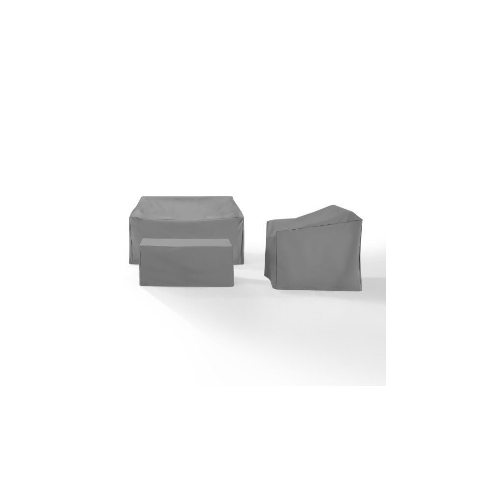 3Pc Furniture Cover Set Gray - Loveseat, Chair, Coffee Table
