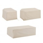 3Pc Furniture Cover Set Tan - Loveseat, Chair, Coffee Table