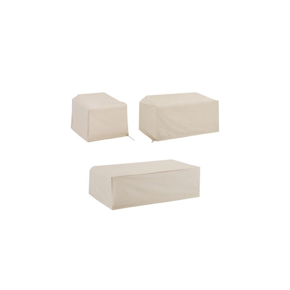 3Pc Furniture Cover Set Tan - Loveseat, Chair, Coffee Table 3Pc Furniture Cover Set Tan - Loveseat, Chair, Coffee Table