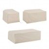 3Pc Furniture Cover Set Tan - Loveseat, Chair, Coffee Table