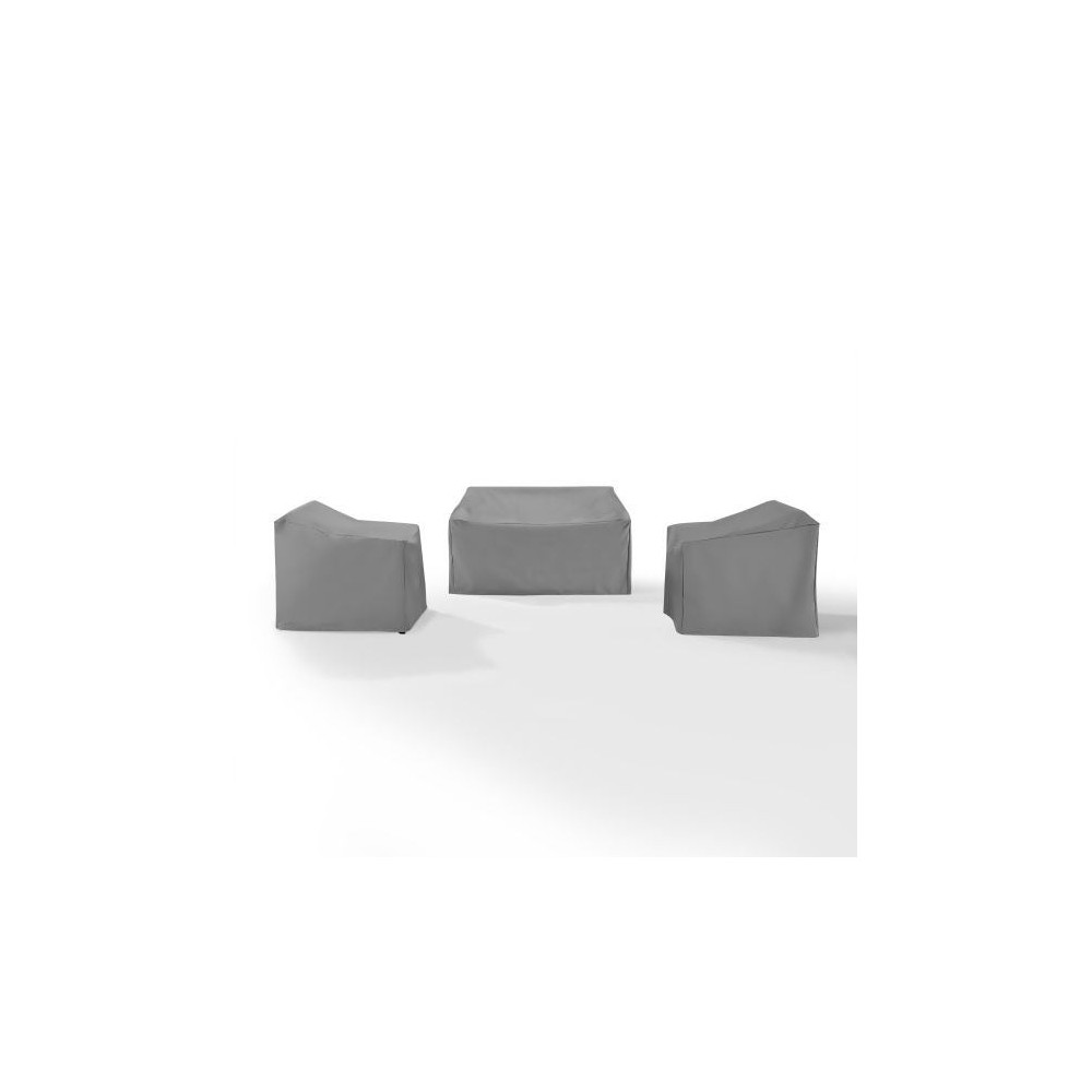 3Pc Furniture Cover Set Gray - Loveseat & 2 Chairs