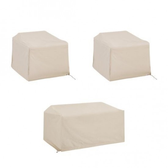 3Pc Furniture Cover Set Tan - Loveseat & 2 Chairs