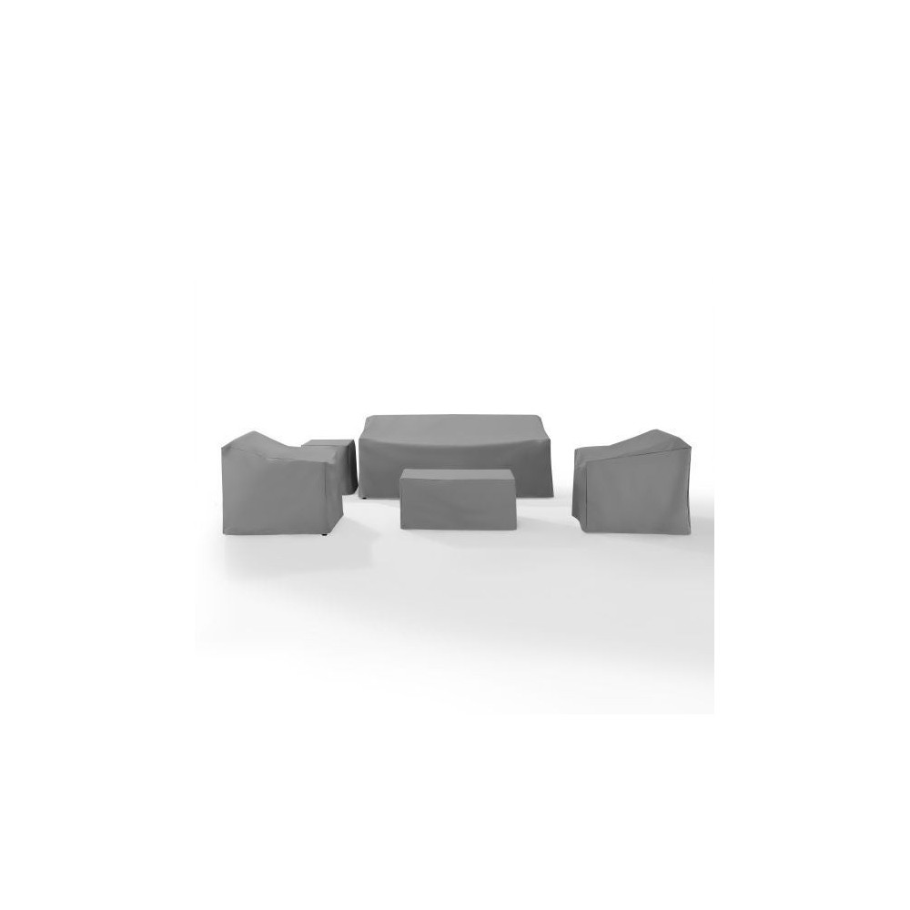 5Pc Furniture Cover Set Gray - Sofa, Two Armchairs, End Table, Rectangle Table 5Pc Furniture Cover Set Gray - Sofa, Two Armchairs, End Table, Rectangle Table