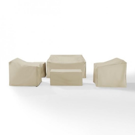 5Pc Furniture Cover Set - Loveseat, Two Armchairs, End Table, Rectangle Table
