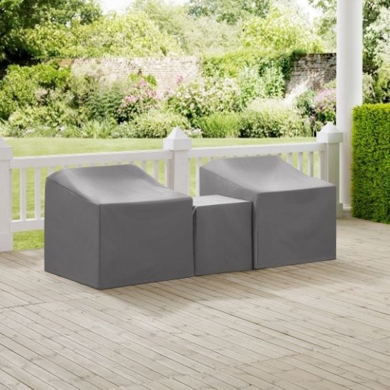 3Pc Furniture Cover Set Gray - Two Armchairs & End Table