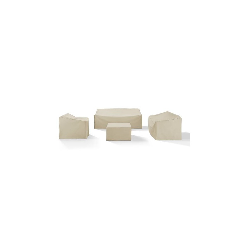4Pc Sectional Cover Set Tan - Loveseat, Sofa, Square Table/Ottoman, Arm Chair 4Pc Sectional Cover Set Tan - Loveseat, Sofa, Square Table/Ottoman, Arm Chair