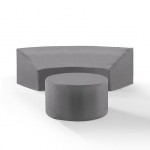 Catalina 2Pc Furniture Cover Set Gray - Round Sectional Sofa & Coffee Table