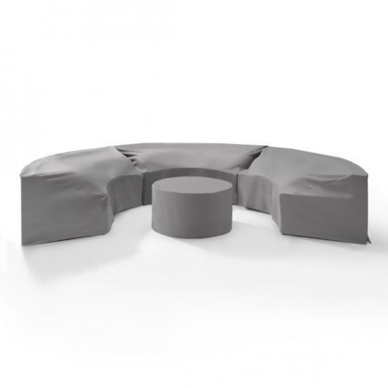 Catalina 4Pc Furniture Cover Set Gray - 3 Round Sectional Sofas & Coffee Table