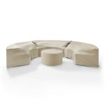 Catalina 4Pc Furniture Cover Set Tan - 3 Round Sectional Sofas & Coffee Table