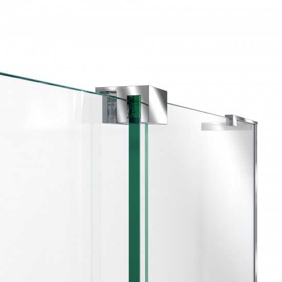 Mirage-X 56-60 in. W x 58 in. H Frameless Sliding Tub Door in Chrome. Left Wall Installation