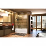Mirage-X 56-60 in. W x 58 in. H Frameless Sliding Tub Door in Brushed Nickel. Left Wall Installation