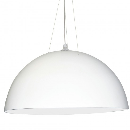 3 Bulb Pendant, White Finish